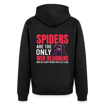 Vogelspinne Tarantula Terraristik Amphibie Spinne - Unisex Premium Bio Zip Hoodie - Schwarz - Hinten - Nico (187cm)