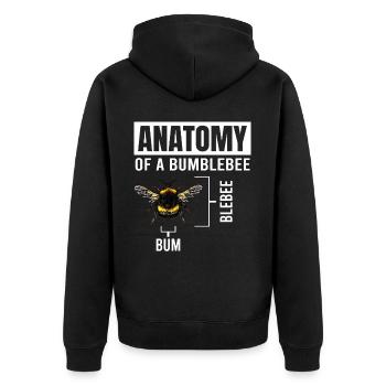 Wissenschaft Nerd Physik Student Witze Geek - Unisex Premium Bio Zip Hoodie - Schwarz - Hinten - Nico (187cm)