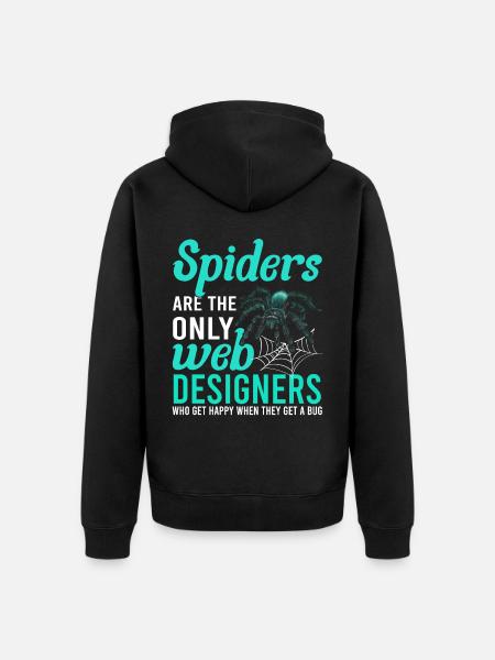 Tarantula Terrarium Amphibian Spider - Unisex Premium Organic Zip Hoodie - black