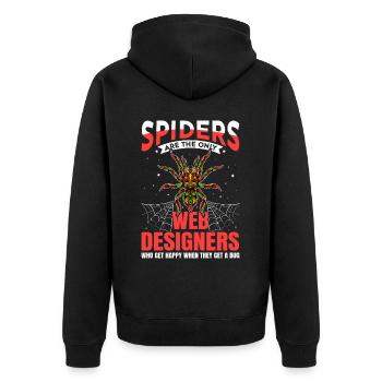 Vogelspinne Tarantula Terraristik Amphibie Spinne - Unisex Premium Bio Zip Hoodie - Schwarz - Hinten - Nico (187cm)