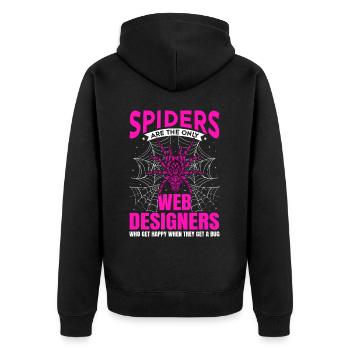 Vogelspinne Tarantula Terraristik Amphibie Spinne - Unisex Premium Bio Zip Hoodie - Schwarz - Hinten - Nico (187cm)