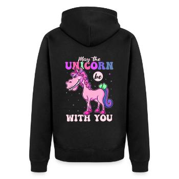 Drôle, Créature Mythique, Dinosaure, Drôle - Veste à capuche bio Premium Unisexe - noir - Dos - Nico (187cm)