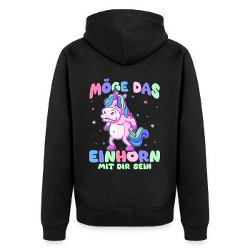 Drôle, Créature Mythique, Dinosaure, Drôle - Veste à capuche bio Premium Unisexe - noir - Dos - Nico (187cm)