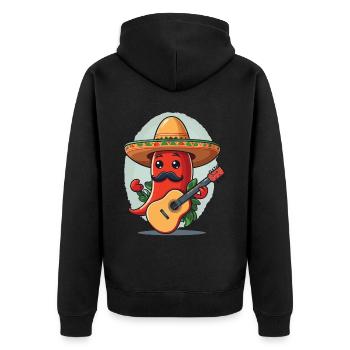 Chili Mariachi Guitariste Mexique Guitare Musique - Veste à capuche bio Premium Unisexe - noir - Dos - Nico (187cm)