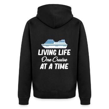 Living life, one cruise after the - Unisex Premium Organic Zip Hoodie - black - Back - Nico (187cm)
