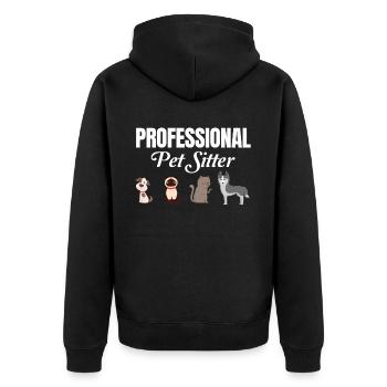 Professioneller Tiersitter Lustiger Tierarzt - Unisex Premium Bio Zip Hoodie - Schwarz - Hinten - Nico (187cm)