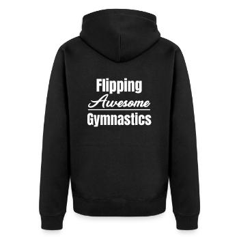 Flipping Awesome Gymnastics Cartwheel - Unisex Premium Bio Zip Hoodie - Schwarz - Hinten - Nico (187cm)