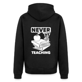 Teacher Pedagogue - Unisex Premium Organic Zip Hoodie - black - Back - Nico (187cm)