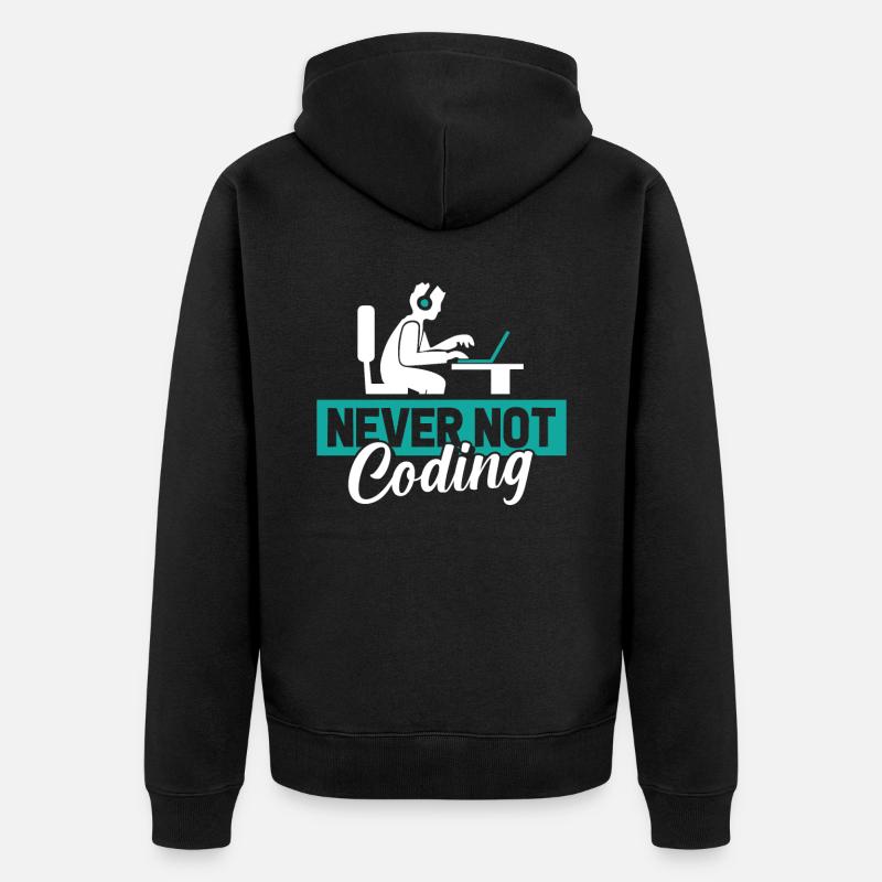 Entwickler Coder Programmierer - Unisex Premium Bio Zip Hoodie - Schwarz