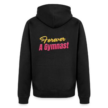 Für Immer Ein Turner Lustiger - Unisex Premium Bio Zip Hoodie - Schwarz - Hinten - Nico (187cm)
