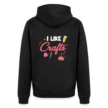 J’aime l’artisanat, la poterie, le scrapbooking, la peinture, - Veste à capuche bio Premium Unisexe - noir - Dos - Nico (187cm)