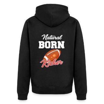 Quarterback de football kicker né naturel - Veste à capuche bio Premium Unisexe - noir - Dos - Nico (187cm)
