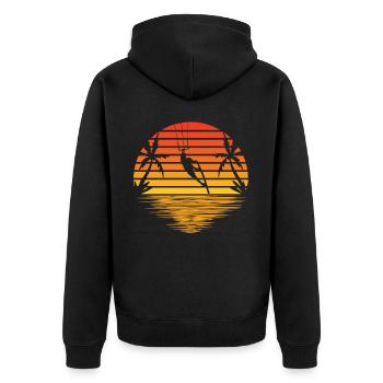 Kitesurfing - Unisex Premium Bio Zip Hoodie - Schwarz - Hinten - Nico (187cm)
