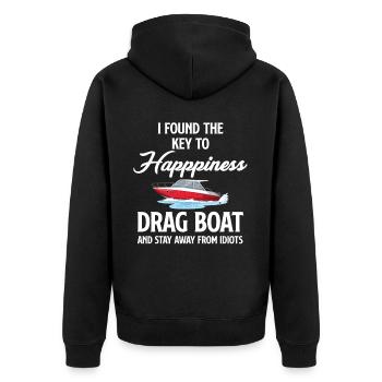 I've found the key to happiness: drag - Unisex Premium Organic Zip Hoodie - black - Back - Nico (187cm)