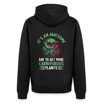 Fantastischer Tag Für Fleischfressende Pflanzen - Unisex Premium Bio Zip Hoodie - Schwarz - Hinten - Nico (187cm)