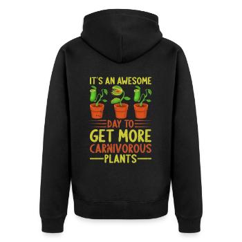 Fantastischer Tag Für Fleischfressende Pflanzen - Unisex Premium Bio Zip Hoodie - Schwarz - Hinten - Nico (187cm)