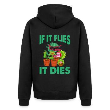 Awesome Day Get More Carnivorous Plants - Unisex Premium Bio Zip Hoodie - Schwarz - Hinten - Nico (187cm)