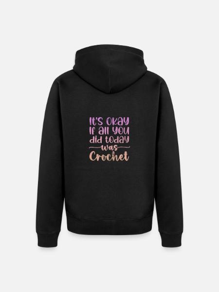Crochet Knitting - Unisex Premium Organic Zip Hoodie - black