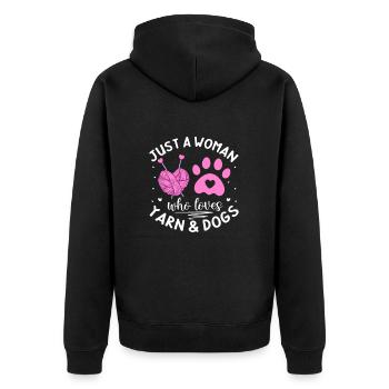 Crochet Knitting Sewing Seamstress Gift - Unisex Premium Organic Zip Hoodie - black - Back - Nico (187cm)