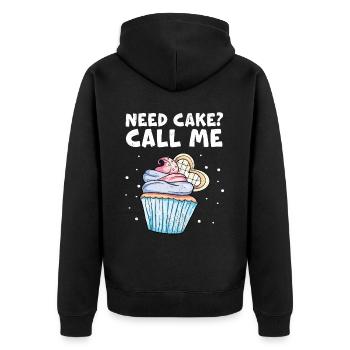 Cupcake - Unisex Premium Bio Zip Hoodie - Schwarz - Hinten - Nico (187cm)