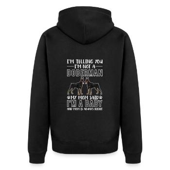 Doberman Dog Dogs Pet Gift - Unisex Premium Organic Zip Hoodie - black - Back - Nico (187cm)