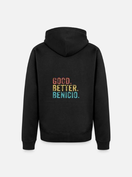 Cool guys are called benicio - Unisex Premium Organic Zip Hoodie - black
