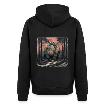 Forêt, Sombre, Insectes, Papillon, Papillon, Nature - Veste à capuche bio Premium Unisexe - noir - Dos - Nico (187cm)