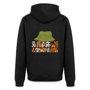 African Safari Zoo Safari Animal motif imprimé - Veste à capuche bio Premium Unisexe - noir - Dos - Nico (187cm)