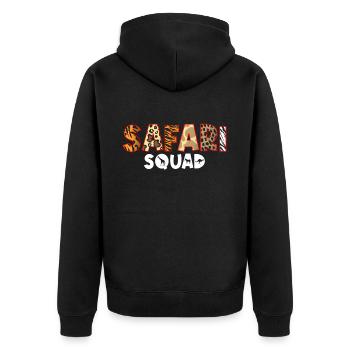 African Safari Zoo Safari Animal Pattern Print - Unisex Premium Organic Zip Hoodie - black - Back - Nico (187cm)