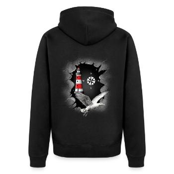 Seagull Lighthouse Boussole Maritime - Veste à capuche bio Premium Unisexe - noir - Dos - Nico (187cm)