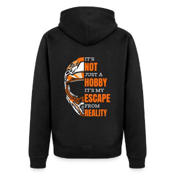 C’est mon évasion de la réalité de la course Supermoto - Veste à capuche bio Premium Unisexe - noir - Dos - Nico (187cm)