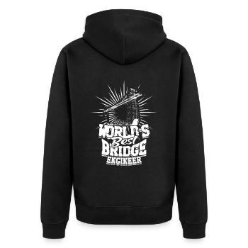 Bridge Engineer Civil Engineering - Unisex Premium Organic Zip Hoodie - black - Back - Nico (187cm)