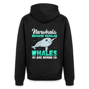Narval Baleine | Narval Narval baleines cadeau - Veste à capuche bio Premium Unisexe - noir - Dos - Nico (187cm)