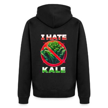 I hate kale - Unisex Premium Organic Zip Hoodie - black - Back - Nico (187cm)