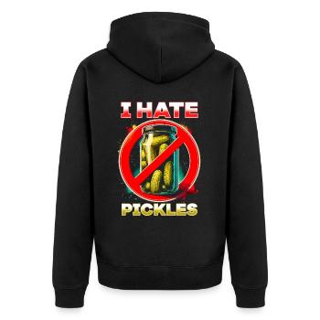 I hate pickles - Unisex Premium Organic Zip Hoodie - black - Back - Nico (187cm)