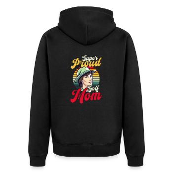 Golfing Mom Super Proud Golf Mom - Unisex Premium Bio Zip Hoodie - Schwarz - Hinten - Nico (187cm)