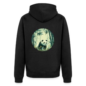 Panda Bear Bamboo Forest Japanese Giant Panda - Unisex Premium Organic Zip Hoodie - black - Back - Nico (187cm)