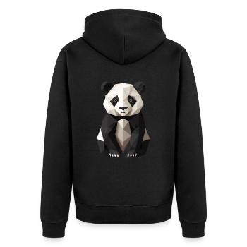 Pandabär Origami Japanischer Riesenpanda - Unisex Premium Bio Zip Hoodie - Schwarz - Hinten - Nico (187cm)