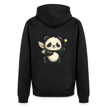 Panda Ours Fée Panda Géant Japonais - Veste à capuche bio Premium Unisexe - noir - Dos - Nico (187cm)
