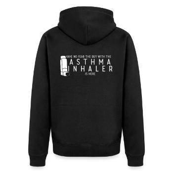 Asthme asthmatique Inhaler Respiration sifflante - Veste à capuche bio Premium Unisexe - noir - Dos - Nico (187cm)