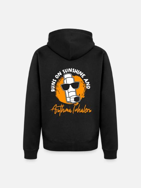 Asthma Inhaler Asthmatics Asthmatic - Unisex Premium Organic Zip Hoodie - black