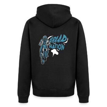 Braap Nation Motorradrennen Supermoto Fahrer - Unisex Premium Bio Zip Hoodie - Schwarz - Hinten - Nico (187cm)