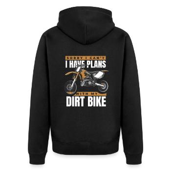 Ich habe Pläne mit meinem Dirtbike-Motorradrennen - Unisex Premium Bio Zip Hoodie - Schwarz - Hinten - Nico (187cm)