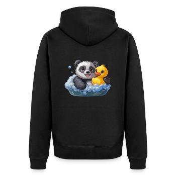 Panda Bear Bubble Bath Japanese Giant Panda - Unisex Premium Organic Zip Hoodie - black - Back - Nico (187cm)
