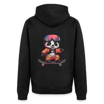 Panda Bear Skater Panda géant japonais - Veste à capuche bio Premium Unisexe - noir - Dos - Nico (187cm)