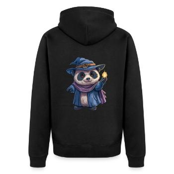 Panda Bear Wizard Japanese Giant Panda - Unisex Premium Organic Zip Hoodie - black - Back - Nico (187cm)