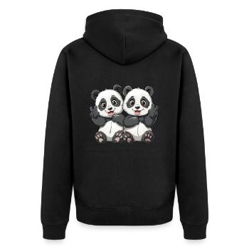 Panda Ours Paix Panda géant japonais - Veste à capuche bio Premium Unisexe - noir - Dos - Nico (187cm)