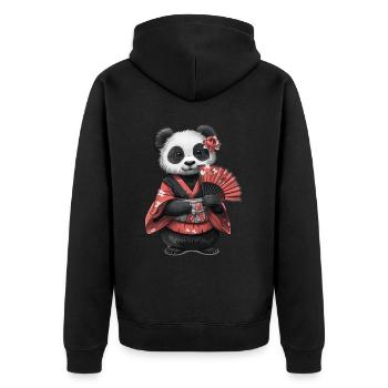 Panda Ours Geisha Panda géant japonais - Veste à capuche bio Premium Unisexe - noir - Dos - Nico (187cm)