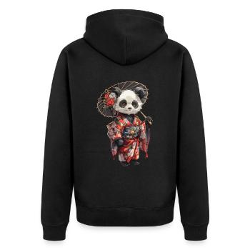 Panda Ours Geisha Panda géant japonais - Veste à capuche bio Premium Unisexe - noir - Dos - Nico (187cm)