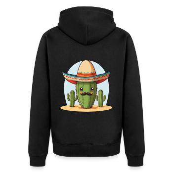Cactus Fiesta Drôle De Vacances Mexicaines - Veste à capuche bio Premium Unisexe - noir - Dos - Nico (187cm)